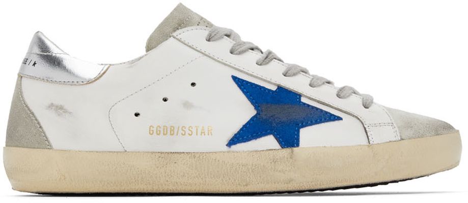 Golden Goose White & Gray Super-Star Classic Sneakers