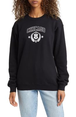 GOLDEN HOUR Chicago Star Crest Graphic Sweatshirt in Black