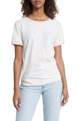 GOLDEN HOUR Giddy Up Cowgirl Cotton Graphic Ringer T-Shirt in Lotus/Marshmallow