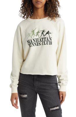 GOLDEN HOUR Manhattan Tennis Club Graphic Sweatshirt in Washed Cloud Cream