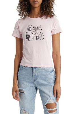 GOLDEN HOUR New York Burn Book Graphic T-Shirt in Washed Sweet Lilac
