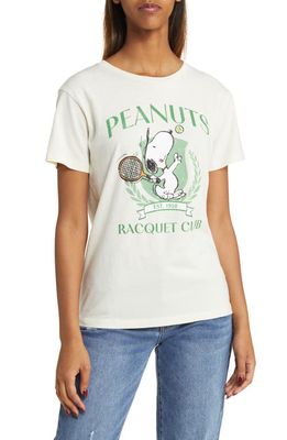 GOLDEN HOUR x Peanuts Tennis Cotton Graphic T-Shirt in White Ivory