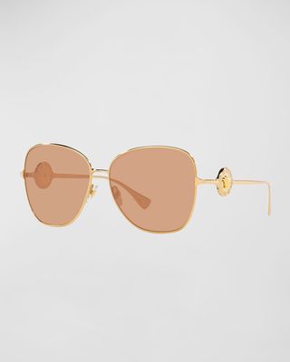 Golden Medusa Steel & Plastic Butterfly Sunglasses