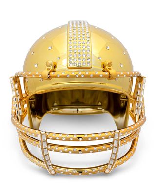 Golden Swarovski Football Helmet Decor