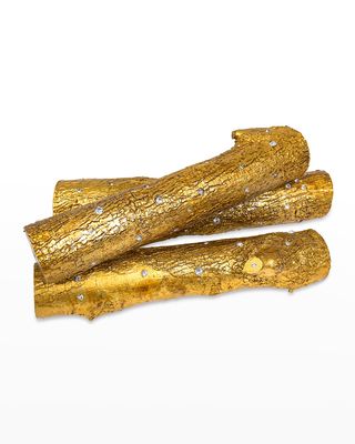 Golden Swarovski Logs Decor