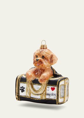 Goldendoodle in Carrier Bag Christmas Ornament