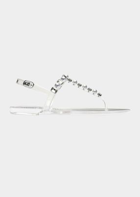 Goldie Jelly Crystal Thong Sandals
