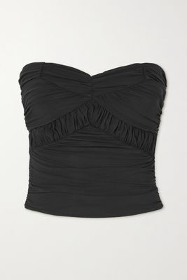 GOLDSIGN - Seawall Strapless Gathered Stretch-jersey Top - Black
