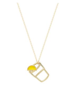 Goldtone & Enamel Tequila-Shot Pendant Necklace