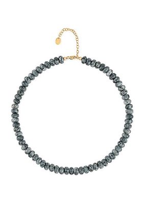 Goldtone & Tianshan Opal Bead Necklace