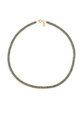 Goldtone & Vinyl Beaded Necklace