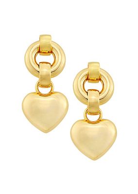 Goldtone Heart Drop Earrings