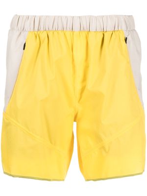 Goldwin 0 breathable elasticated-waist shorts - Yellow