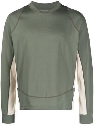 Goldwin 0 panelled baseball-collar sweatshirt - Green