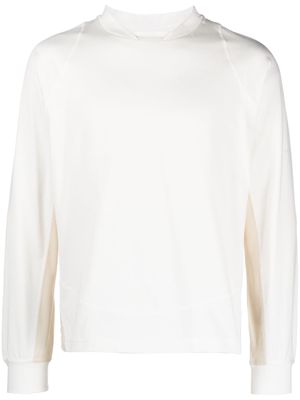 Goldwin 0 panelled baseball-collar sweatshirt - White