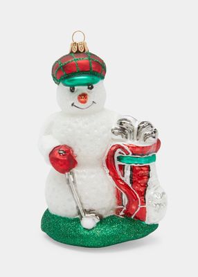 Golfing Snowman Christmas Ornament