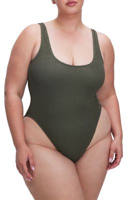 Good American Always Fits Modern One-Piece Swimsuit in Fatigue001