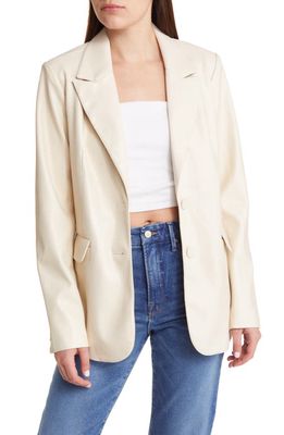 Good American Better Than Leather Faux Leather Blazer in Bone
