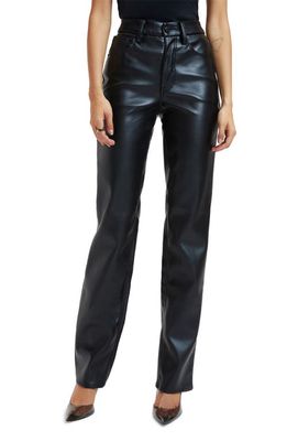 Good American Better Than Leather Faux Leather Good Icon Pants in Black001