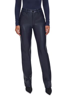 Good American Better Than Leather Faux Leather Good Icon Pants in Ink Blue003