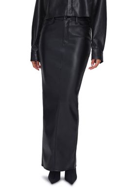 Good American Faux Leather Maxi Skirt in Black