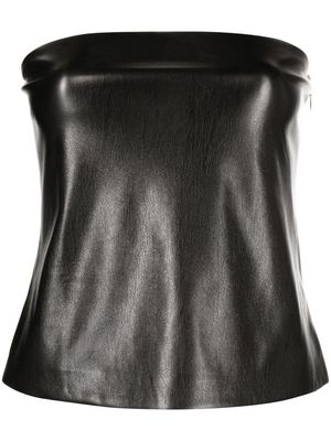 Good American faux-leather tube top - Black