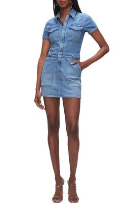 Good American Fit for Success Denim Utility Dress in Blue274