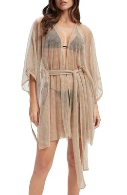 Good American Goddess Sparkle Cover-Up Wrap in Tusk