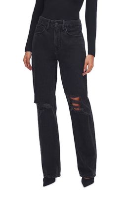 Good American Good '90s Ripped High Waist Relaxed Jeans in Black278