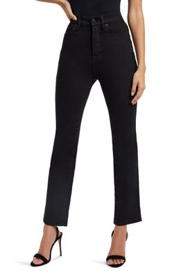 Good American Good Curve High Waist Straight Leg Jeans in Black 001