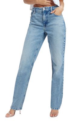 Good American Good Icon High Waist Straight Leg Jeans in Indigo357