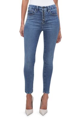 Good American Good Legs Exposed Button Crop Skinny Jeans in Indigo564