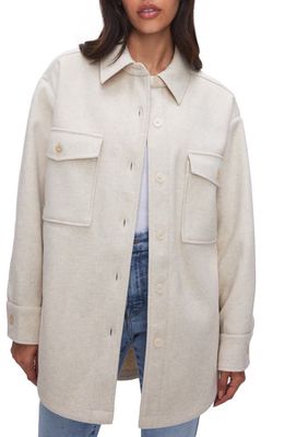 Good American Longline Shacket in Oatmeal Heather001