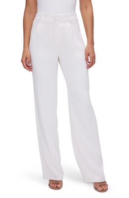 Good American Luxe Suiting Column Wide Leg Trousers in Ivory001