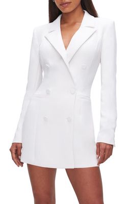 Good American Luxe Suiting Exec Long Sleeve Blazer Minidress in Ivory001