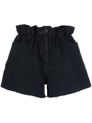 Good American Paperbag-waist denim shorts - Black