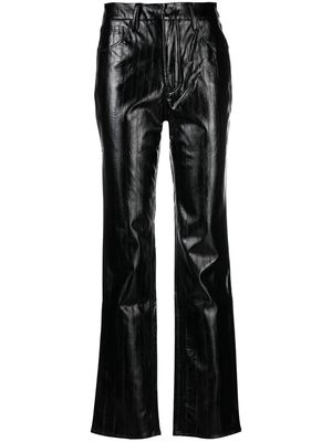 Good American polished-finish straight-leg trousers - Black