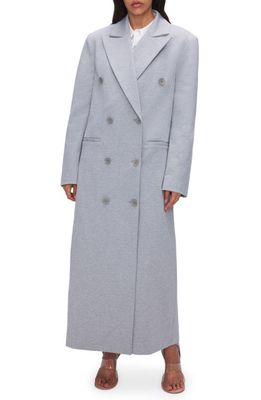 Good American Ponte Double Breasted Car Coat in Grey