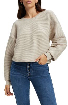 Good American Rib Crewneck Sweater in Oatmeal Heather001