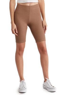 Good American Thermal Stretch Cotton Bike Shorts in Putty001
