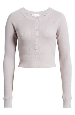 Good American Thermal Stretch Cotton Henley in Lilac Mist001