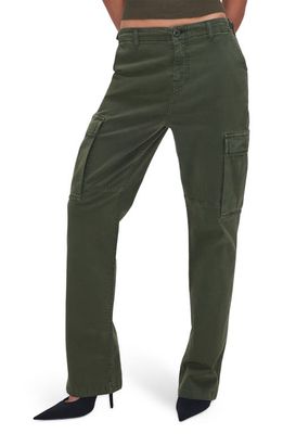 Good American Uniform Brushed Twill Cargo Pants in Fatigue001