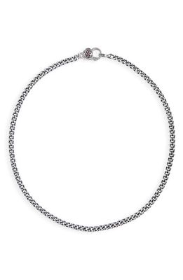 Good Art Hlywd Men's Ruby Rosette AA Curb Chain Necklace in Sterling Sliver