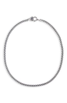 Good Art Hlywd Men's Sapphire Rosette AA Curb Chain Necklace in Sterling Sliver