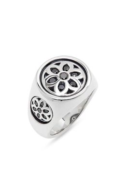 Good Art Hlywd Men's Small Black Diamond Club Ring in Silver 