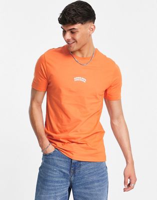 Good For Nothing center print logo T-shirt in orange