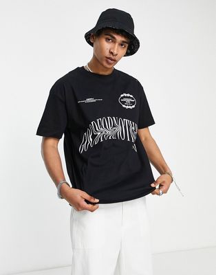 Good For Nothing oversized T-shirt in black with distorted logo print - part of a set