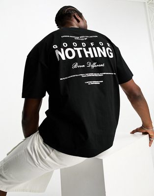 Good For Nothing oversized T-shirt in black with large back placement print