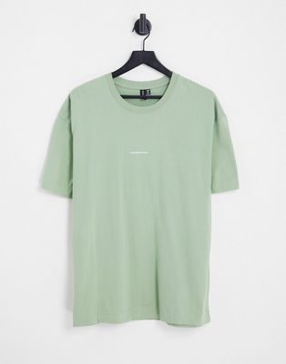 Good For Nothing oversized t-shirt in sage-Green