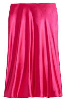 Good Luck Girl Kids' Satin Midi Skirt in Ultra Heat Pink